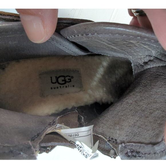 UGG Australia Emalie Stout Waterproof Wedge Ankle Boot Brown 7 - Picture 4 of 11